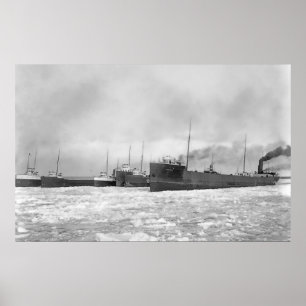 Meer Freighters in Winter Poster