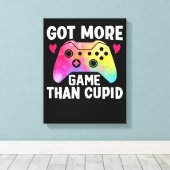 Meer game dan Cupid Valentijn Video Game Canvas Afdruk (Insitu (Houten vloer))