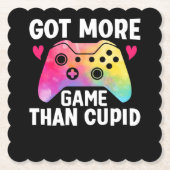 Meer game dan Cupid Valentijn Video Game Kartonnen Onderzetters (Voorkant)