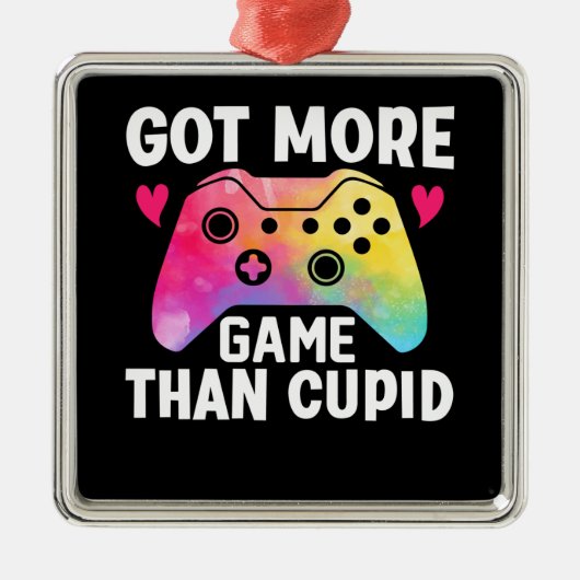 Meer game dan Cupid Valentijn Video Game Metalen Ornament (Voorkant)