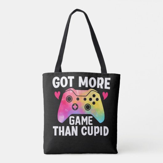 Meer game dan Cupid Valentijn Video Game Tote Bag (Achterkant)