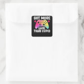 Meer game dan Cupid Valentijn Video Game Vierkante Sticker (Tas)