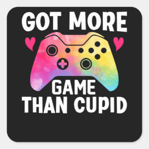 Meer game dan Cupid Valentijn Video Game Vierkante Sticker