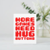 MEER GAMES HEBBEN HUG-BUTTONNEN NODIG BRIEFKAART (Staand voorkant)