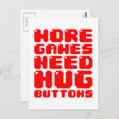 MEER GAMES HEBBEN HUG-BUTTONNEN NODIG BRIEFKAART (Voorkant / Achterkant)