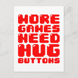 MEER GAMES HEBBEN HUG-BUTTONNEN NODIG BRIEFKAART