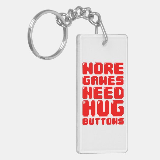 MEER GAMES HEBBEN HUG-BUTTONNEN NODIG SLEUTELHANGER (Voorkant Links)