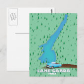 Meer Garda Italië reisposter kaart (Voorkant / Achterkant)