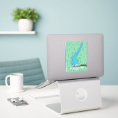 Meer Garda Italië reisposter kaart Sticker (Laptop op bureau)