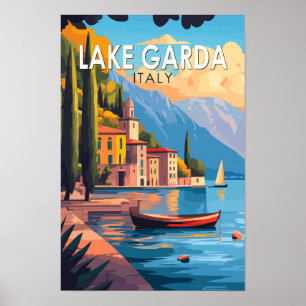 Meer Garda Italië Reizen Kunst Vintage Poster