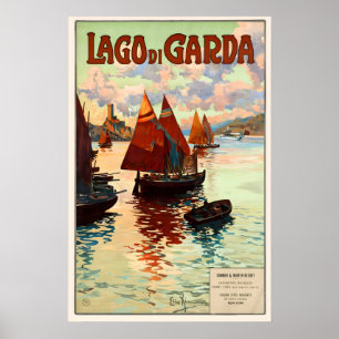 Meer Garda Italië Vintage Reisposter Print