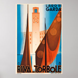 Meer Garda Nago–Torbole Italië Reisreclame uit het Poster