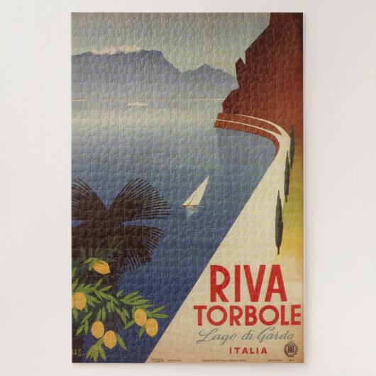 meer Garda Riva Torbole Italië Toerismekunst Legpuzzel (Verticaal)