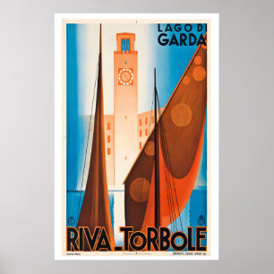 Meer Garda Riva Torbole Vintage Reisposter Poster