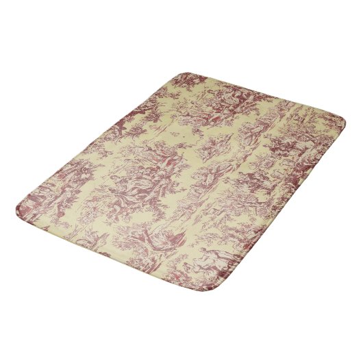 meer geel rood toile de jouy badmat (Gekanteld)