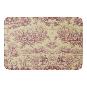 meer geel rood toile de jouy badmat