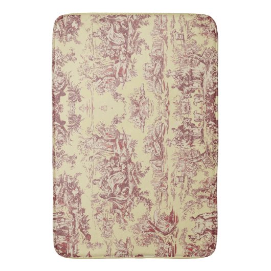  meer geel rood toile de jouy badmat (Voorkant Verticaal)