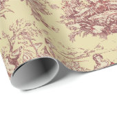 meer geel rood toile de jouy cadeaupapier (Rol Hoek)