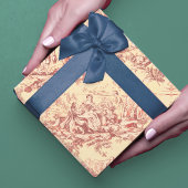  meer geel rood toile de jouy inpakpapier vel