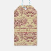  meer geel rood toile de jouy monogram cadeaulabel (Achterkant)