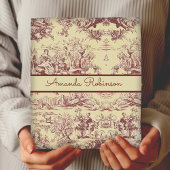  meer geel rood toile de jouy monogram inpakpapier vel