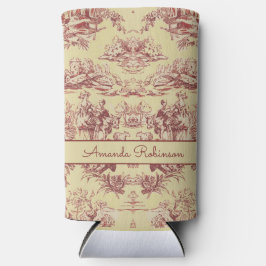  meer geel rood toile de jouy monogram seltzer blikjeskoeler