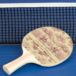  meer geel rood toile de jouy monogram tafeltennisbatje