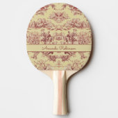  meer geel rood toile de jouy monogram tafeltennisbatje (Achterkant)