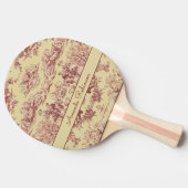  meer geel rood toile de jouy monogram tafeltennisbatje (Zijkant)