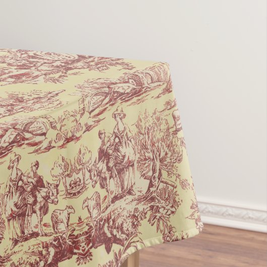  meer geel rood toile de jouy tafelkleed (Voorbeeld)