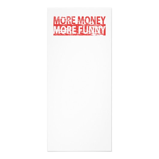 Meer geld - meer grappig reclamekaart (Voorkant)