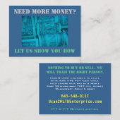 Meer geld nodig? Sizzleerkaart Visitekaartje (Voorkant / Achterkant)