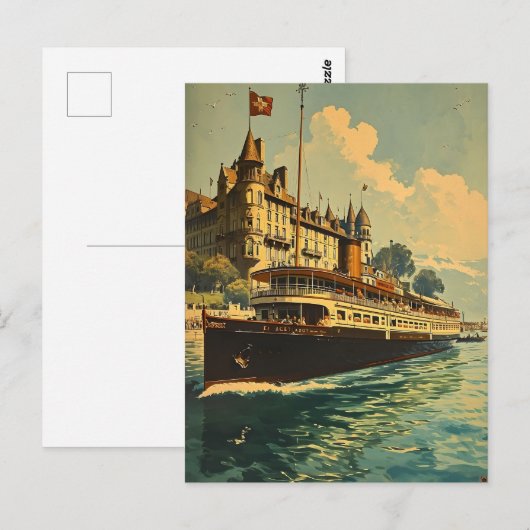  Meer Genève Boat Briefkaart (Voorkant / Achterkant)