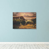 Meer George en het Dorp van Caldwell Canvas Afdruk (Insitu (Houten vloer))