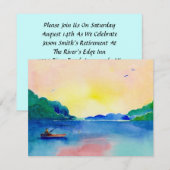 Meer Gevist Pensionering Waterverf Kaart (Voorkant / Achterkant)