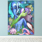 Meer Gezichten Canvas Kubisme Stijl - Schilderen Afdruk (Insitu (Houten vloer))