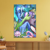 Meer Gezichten Canvas Print Kubisme Stijl - Schild (Insitu (Woonkamer))