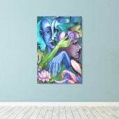 Meer Gezichten Canvas Print Kubisme Stijl - Schild (Insitu (Houten vloer))