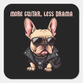 Meer gitaar, minder drama vierkante sticker