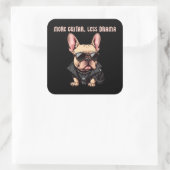 Meer gitaar, minder drama vierkante sticker (Tas)