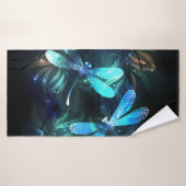 Meer gloeiende libellen badhanddoek (Badhanddoek)