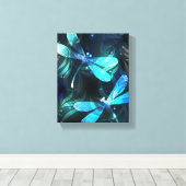Meer gloeiende libellen canvas afdruk (Insitu (Houten vloer))