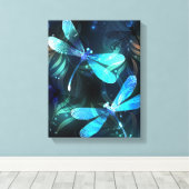 Meer gloeiende libellen canvas afdruk (Insitu (Houten vloer))