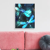 Meer gloeiende libellen canvas afdruk (Insitu (Woonkamer))
