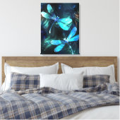 Meer gloeiende libellen canvas afdruk (Insitu (Slaapkamer))