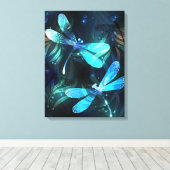 Meer gloeiende libellen canvas afdruk (Insitu (Houten vloer))