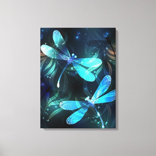 Meer gloeiende libellen canvas afdruk (Voorkant)