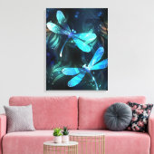 Meer gloeiende libellen canvas afdruk (Insitu (Woonkamer))