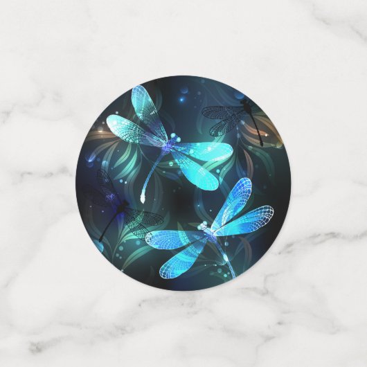 Meer gloeiende libellen confetti (Kleine voorkant)