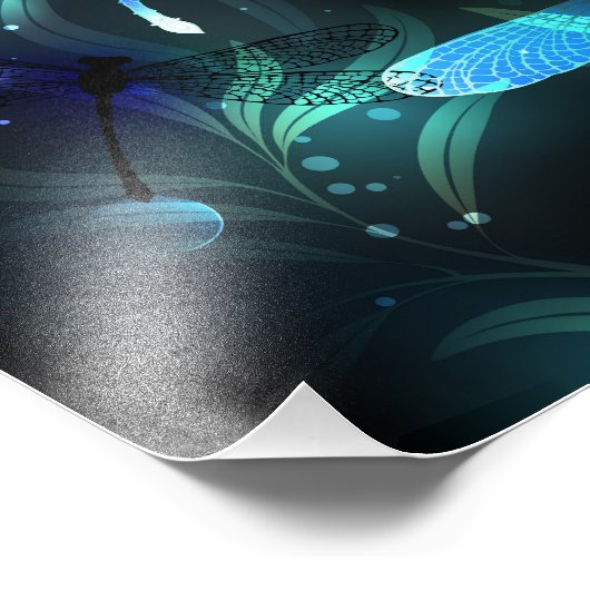 Meer gloeiende libellen foto afdruk (Hoek)